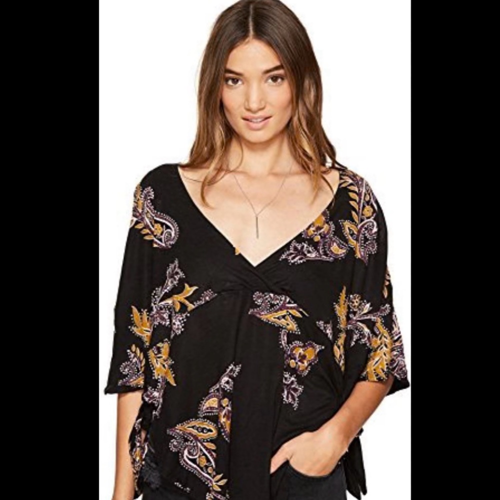 Free People Maui Wowie Side Tie Blouse Size Small